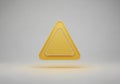 A digitally rendered yellow triangle with rounded edges, featuring a smaller triangle nested Royalty Free Stock Photo