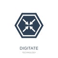 digitate icon in trendy design style. digitate icon isolated on white background. digitate vector icon simple and modern flat