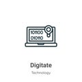 Digitate outline vector icon. Thin line black digitate icon, flat vector simple element illustration from editable technology