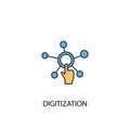 Digitization concept 2 colored line icon