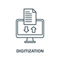 Digitization icon. Line element from industry 4.0 collection. Linear Digitization icon sign for web design, infographics