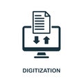 Digitization icon. Monochrome sign from industry 4.0 collection. Creative Digitization icon illustration for web design