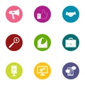 Digitize icons set, flat style Royalty Free Stock Photo