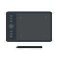 Digitizer graphic tablet with stylus flat icon