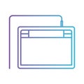 Digitizer tablet icon in degraded purple to blue contour