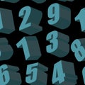 Digits on black background. Vector seamless pattern Royalty Free Stock Photo