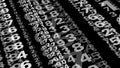 Digits on black numerical algorithm, counting dynamic numbers, data science in digital technology for data decryption