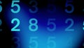 Digits on blue exploring science of algorithm numbers, counting, and data encryption in world of numerical data and data streams Royalty Free Stock Photo