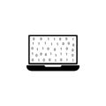 digits in computer icon. Element of cybersecurity icon for mobile concept and web apps. Glyph style digits in computer icon can be Royalty Free Stock Photo