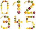 Digits made of fruits