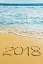 Digits 2018 on the sand Royalty Free Stock Photo