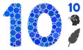 10 Digits Text Composition Icon of Round Dots Royalty Free Stock Photo