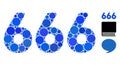 666 Digits Text Mosaic Icon of Round Dots Royalty Free Stock Photo