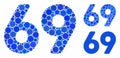 69 digits text Mosaic Icon of Round Dots Royalty Free Stock Photo