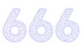666 Digits Text Polygonal Frame Vector Mesh Illustration Royalty Free Stock Photo