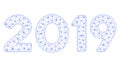 2019 Digits Text Polygonal Frame Vector Mesh Illustration Royalty Free Stock Photo