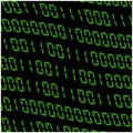 0,1 digits vector wallpaper. Green Binary code on black background. Digital matrix abstract technology illustration.