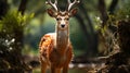 Dignified Deer In Brazilian Zoo: A Captivating Baroque Animal Portrait
