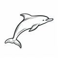 Dignified Dolphin Simple And Colorful Black And White Illustration