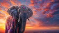 Dignified elephant adorned Royalty Free Stock Photo