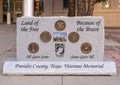 A dignified new veteran`s memorial in front of the Presidio County Sheriff`s office in downtown Marfa