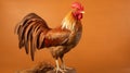 Dignified Rooster Portrait On Vibrant Background