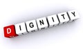 dignity word block on white Royalty Free Stock Photo