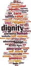 Dignity word cloud Royalty Free Stock Photo