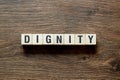 Dignity - word concept on cubes Royalty Free Stock Photo