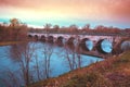 Digoin canal bridge. Boat canal bridge over Loire river