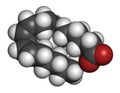 Dihomo-ÃÂ³-linolenic acid (DGLA) fatty acid molecule. Omega 6-fatty acid that is produced in the body from gamma-linolenic acid. 3D Royalty Free Stock Photo
