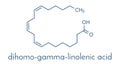 Dihomo-ÃÂ³-linolenic acid DGLA fatty acid molecule. Omega 6-fatty acid that is produced in the body from gamma-linolenic acid.. Royalty Free Stock Photo