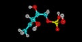 Dihydrogen phosphate molecular structure isolated on black Royalty Free Stock Photo