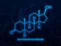 Dihydrotestosterone DHT, androstanolone, stanolone hormone molecule. Skeletal formula. Vector stock illustration Royalty Free Stock Photo
