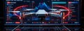 DIIIVID Drone: Red Light Trails Meet Real-Time Data Dashboards Royalty Free Stock Photo