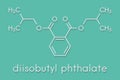 Diisobutyl phthalate DIBP plasticizer molecule. Skeletal formula. Royalty Free Stock Photo