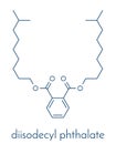 Diisodecyl phthalate DIDP plasticizer molecule. Skeletal formula. Royalty Free Stock Photo