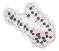 Diisononyl phthalate (DINP) plasticizer molecule. Atoms are represented as spheres with conventional color coding: hydrogen (white