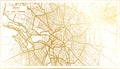 Dijon France City Map in Retro Style in Golden Color. Outline Map