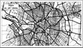 Dijon France Map in Black and White Color Royalty Free Stock Photo