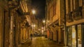 Dijon in France by night. Streetview.