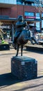 Dik Trom op de ezel statue in Hoofddorp at the marktet square called Dik tromplein Royalty Free Stock Photo