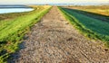 Dike on the island of Sylt between the Wadden Sea of the North Sea and the nature reserve of the Rantum Basin, Germany