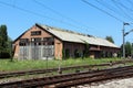 Dilapidated Abandoned Railway Station Building With Missing Roof Tiles And Windows