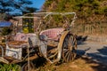 Dilapidated antique horse drawn carriage
