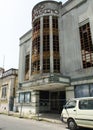 Dilapidated Art Deco facade of the Rosa Damasceno Theater, Santarem, Portugal Royalty Free Stock Photo