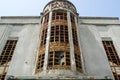 Dilapidated Art Deco facade of the Rosa Damasceno Theater, Santarem, Portugal