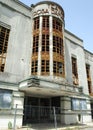 Dilapidated Art Deco facade of the Rosa Damasceno Theater, Santarem, Portugal