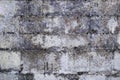 A dilapidated brickwork with broken plaster, holes and mould on a building Royalty Free Stock Photo