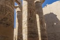 A dilapidated colonnade in the Karnak Temple of Luxor.